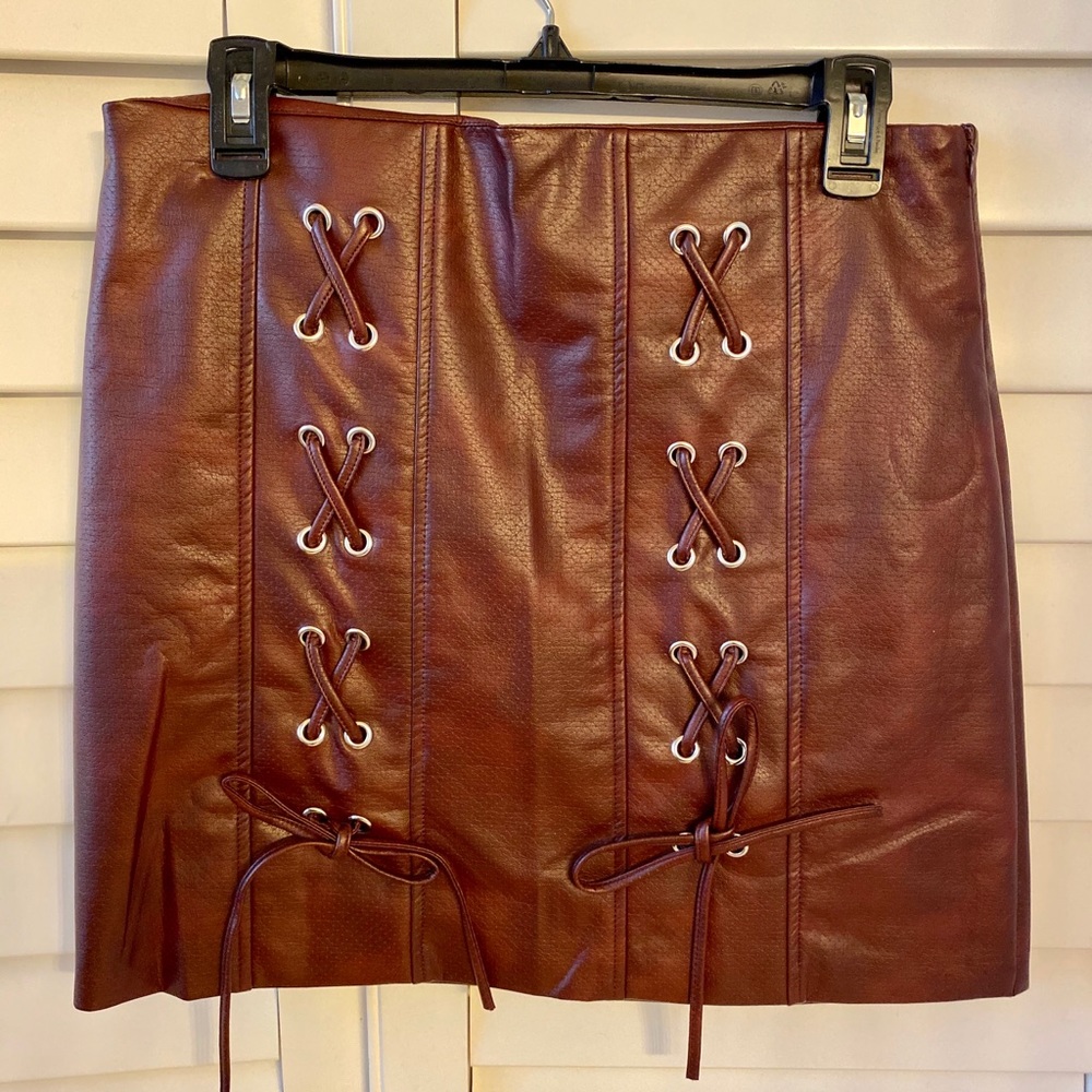 Faux leather skirt